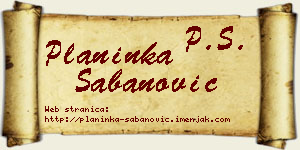 Planinka Šabanović vizit kartica